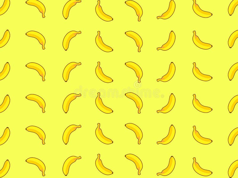 Healthy Cute Sweet Banana Fruit Pattern Wallpaper Design Stock Illustration  - Illustration of fresh, fruits: 180737158