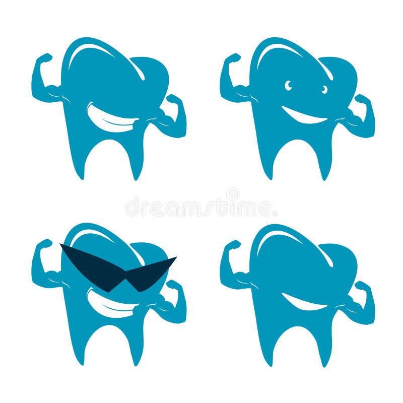 Healthy Dental Character Mascot Logo Illustration Set stock illustration Healthy Dental Character Mascot Logo Illustration Set stock illustration