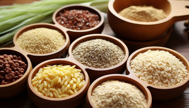 Healthy Eating Bowl of Organic Brown Rice Generated by AI Stock Image