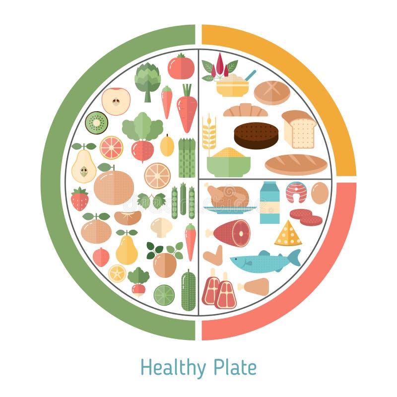 My Plate Diet Nutrition Guide Stock Vector - Illustration of plate ...