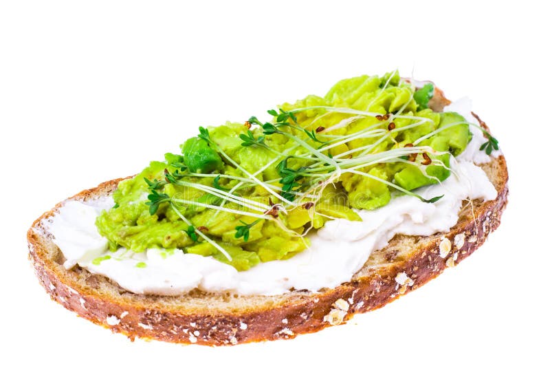 Healthy Eating. Multi-grain Bread with Avocado and Sprouts Cress ...