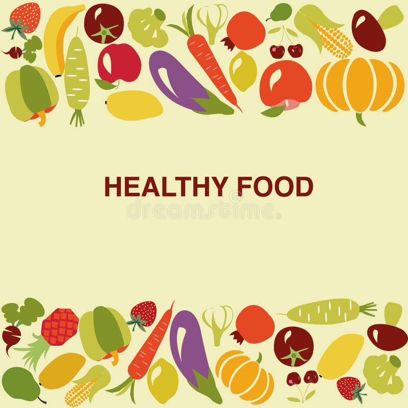 Healthy Food Background - Illustration Stock Vector - Illustration of  eggplant, nature: 45049917