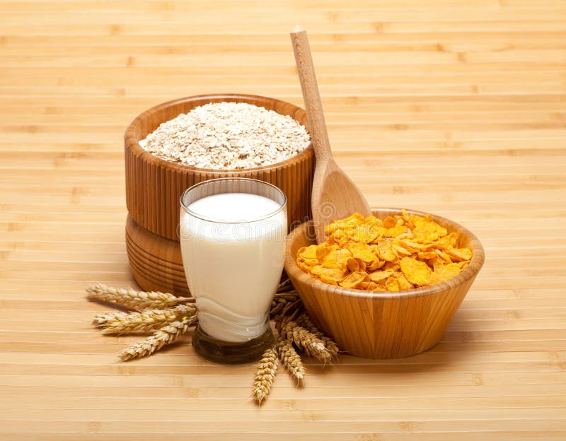 Healthy Food Corn Flakes with Milk Stock Photo Image of calorie, flakes 15454234