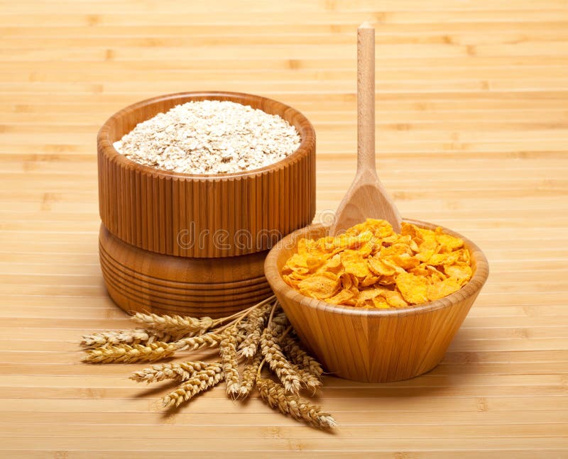Healthy Food Corn and Oat Flakes Stock Photo Image of cereal, wheat
