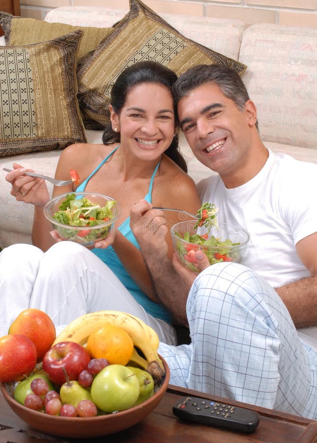 Healthy food couple. stock image. Image of home, beauty - 21864821