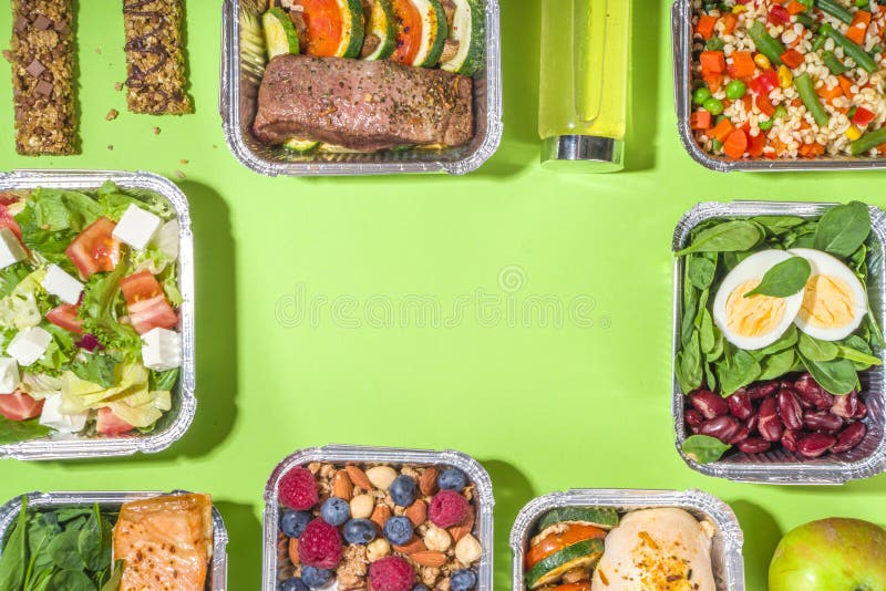 Healthy Food Delivery Lunch Boxes Stock Photo - Image of food, bright