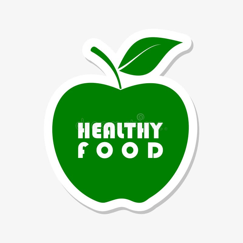 Healthy Food Design, Healthy Food Apple Stickers Stock Vector ...