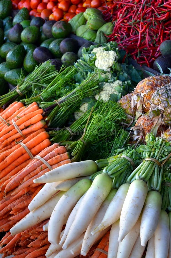 Healthy Food display on Traditional Market