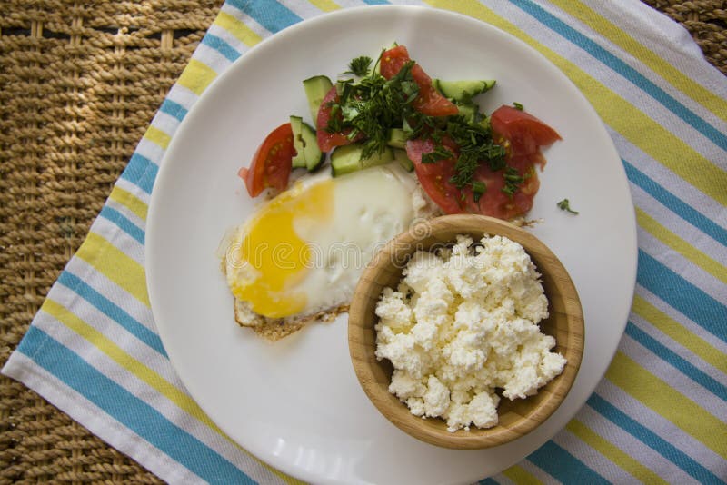 Healthy Food Eggs and Cottage Cheese Stock Photo Image of morning