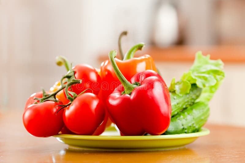 Healthy food fresh vegetables on plate