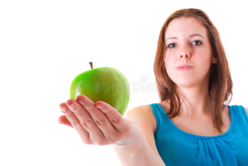Healthy food on hand stock images