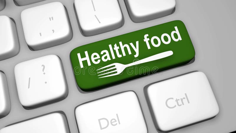 Healthy food online tips stock illustration. Illustration of break