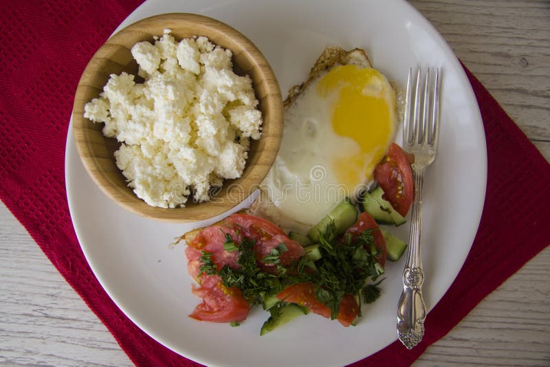 Healthy Food Stuffed Eggs and Cottage Cheese Stock Image Image of