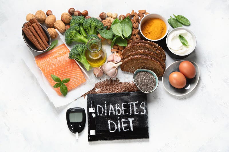 Healthy Foods for Diabetes Diet Stock Image - Image of healthy, disease ...