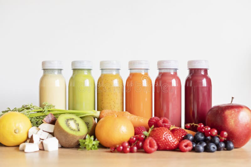 Healthy Fresh Fruit and Vegetable Smoothies with Assorted Ingredients Stock Image Image of