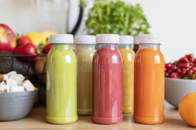 Healthy Fresh Fruit and Vegetable Smoothies with Assorted Ingredients Stock Image Image of