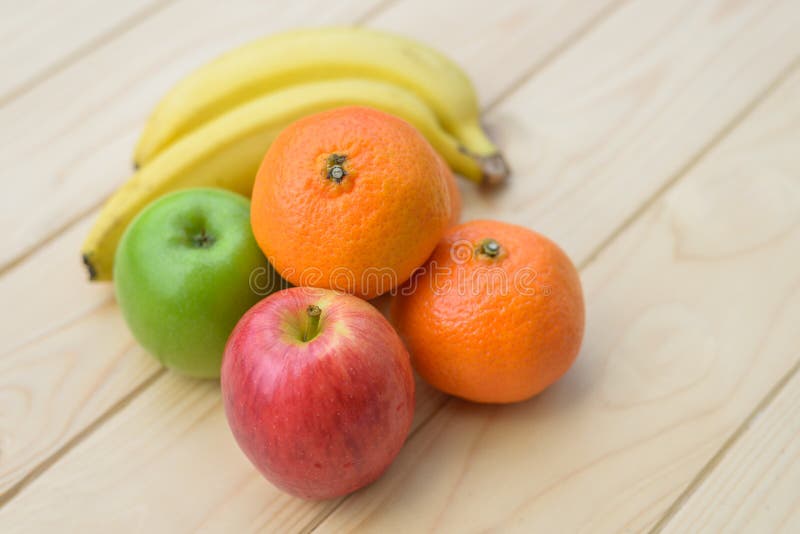 Healthy Fresh Fruits Banana Orange Apple Stock Photo Image Of Food
