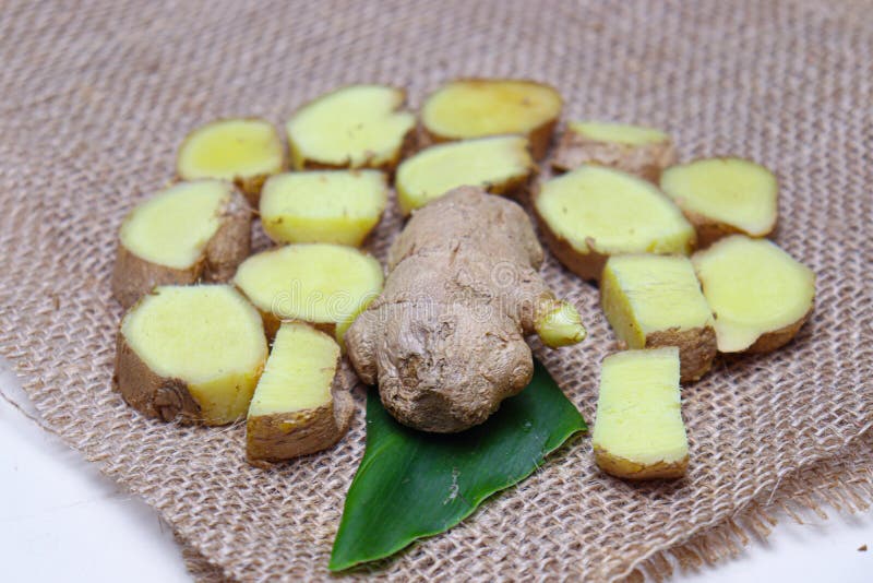 Ginger with Leaf for Best Spice Stock Image Image of isolated, ginger