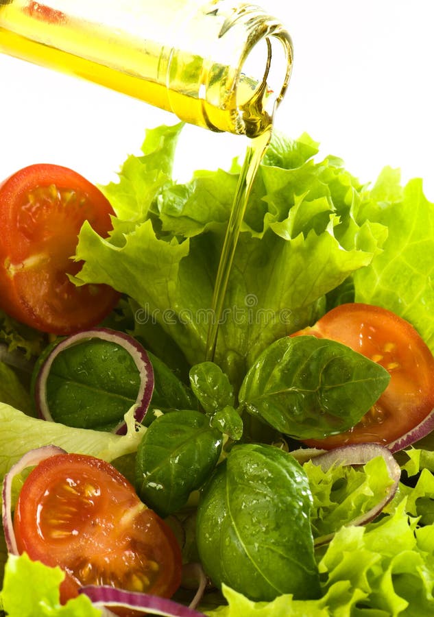 Healthy fresh salad with olive oil