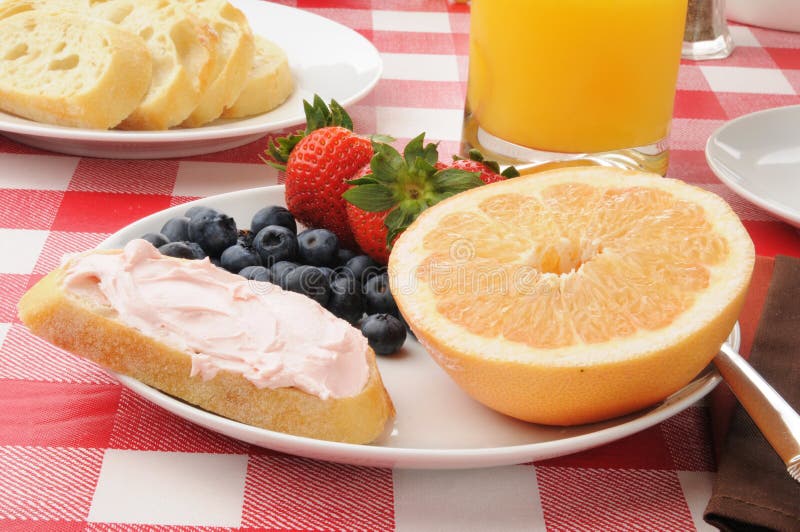 Healthy fruit breakfast stock photo