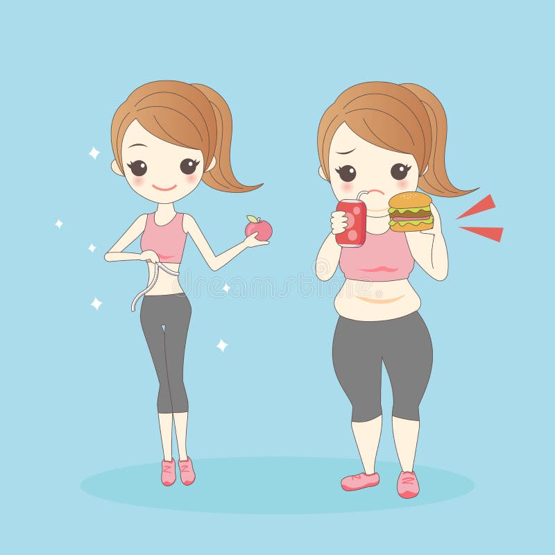 Healthy girl and fat girl stock vector. Illustration of people - 74667681 Healthy girl and fat girl stock vector. Illustration of people - 74667681