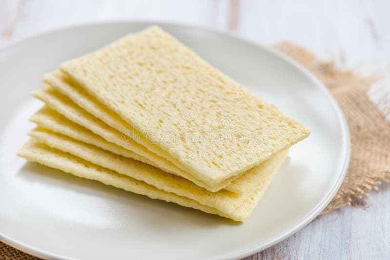 Healthy Gluten Free Crispbreads on the Plate Stock Image Image of