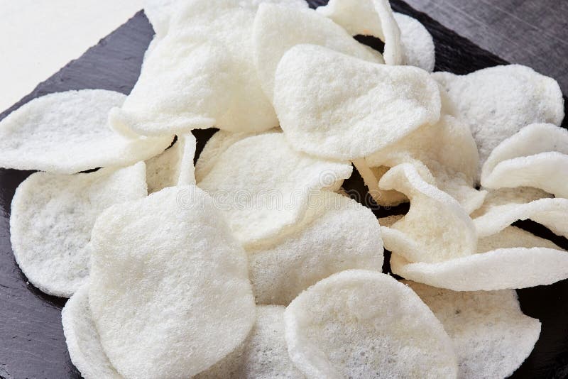 Healthy Gluten Free Rice Chips in a Pile Stock Image Image of golden