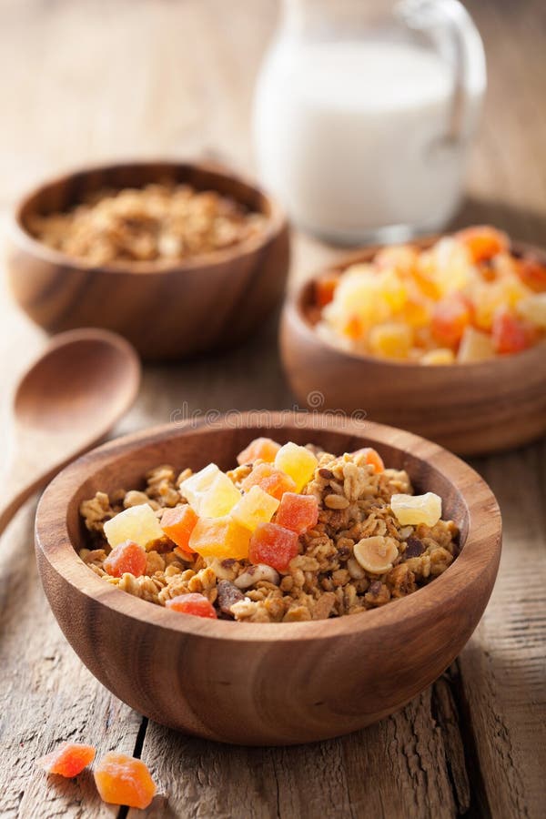 Healthy Granola with Dried Fruits for Breakfast Stock Image Image of