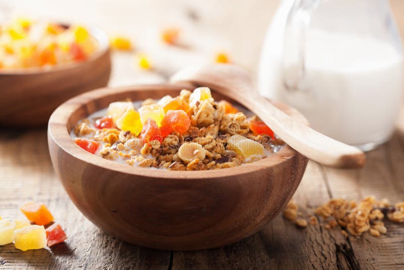 Healthy Granola with Dry Fruits for Breakfast Stock Image Image of