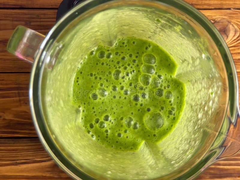 Healthy Green Smoothie Blended with a Blender Stock Image Image of