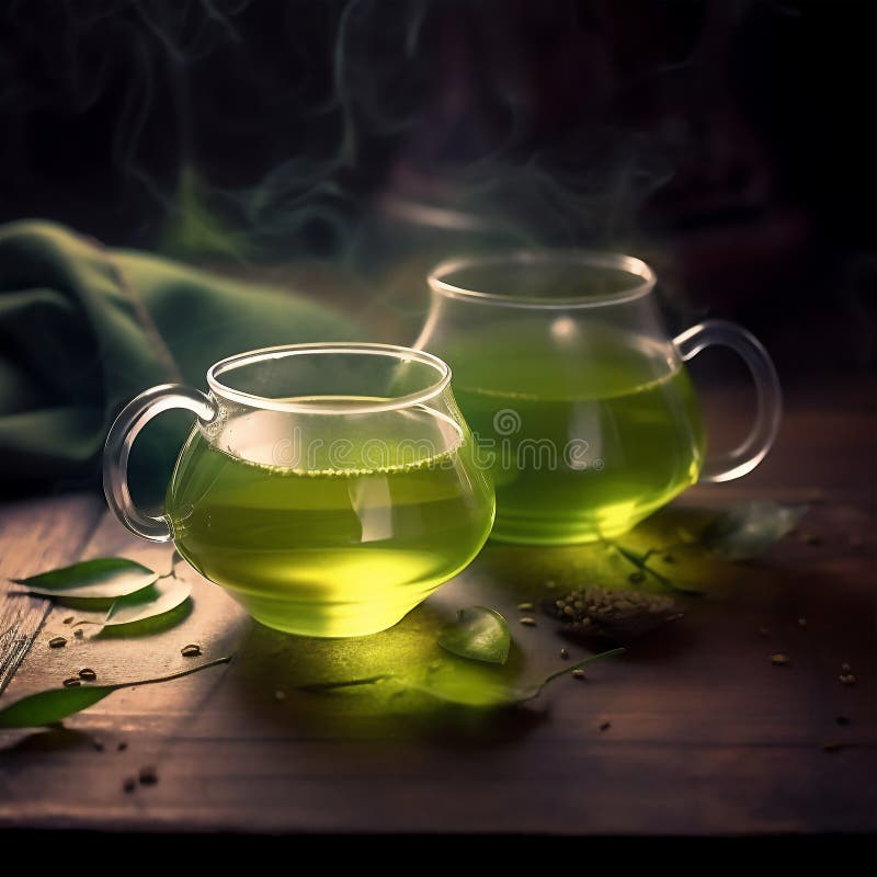 Healthy green tea cup stock illustration. Illustration of traditional