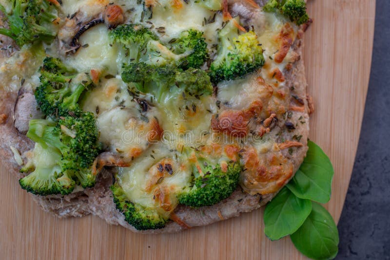 Healthy Green Whole Grain Pizza with Vegetables Stock Image Image of