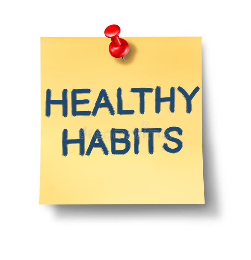 Healthy habits office notes royalty free illustration