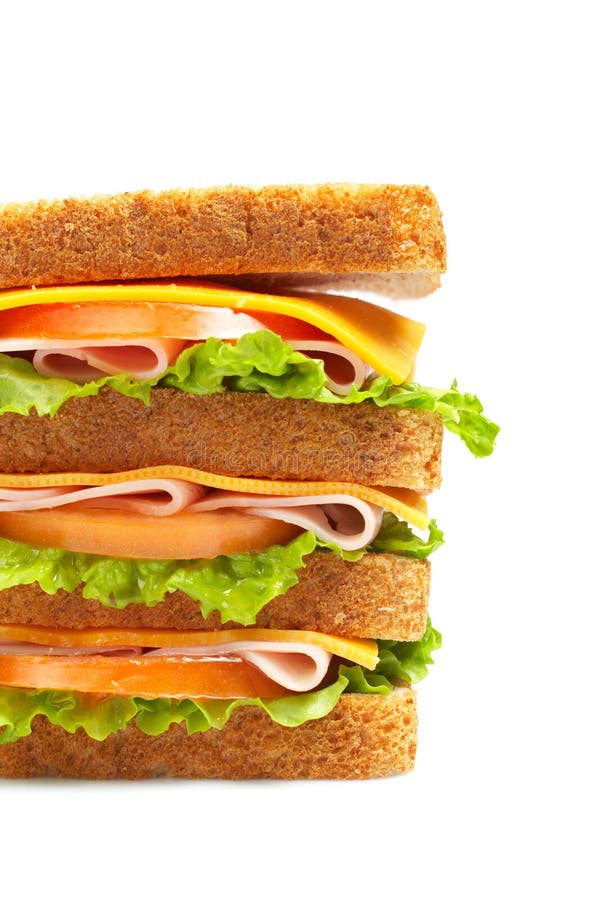 Healthy ham big sandwich stock image. Image of appetite 5332893