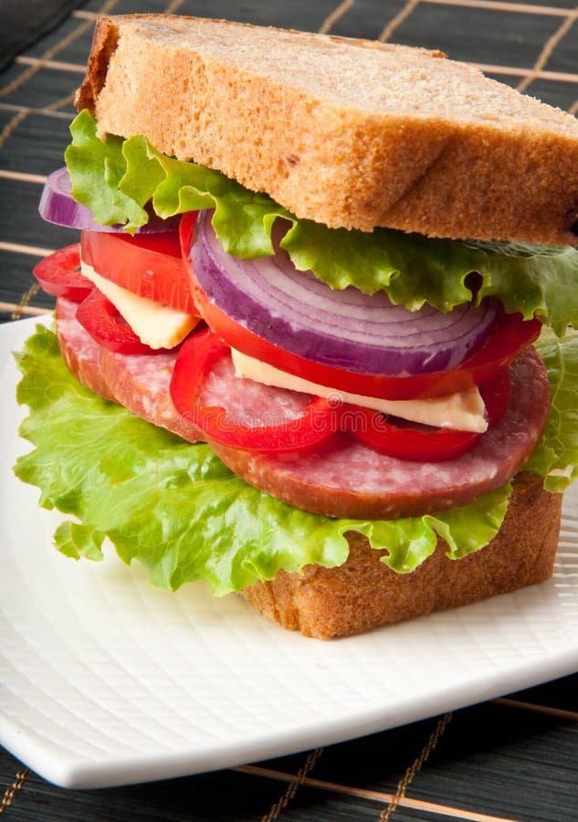 Healthy ham sandwich stock photo. Image of appetite, fastfood 26199166