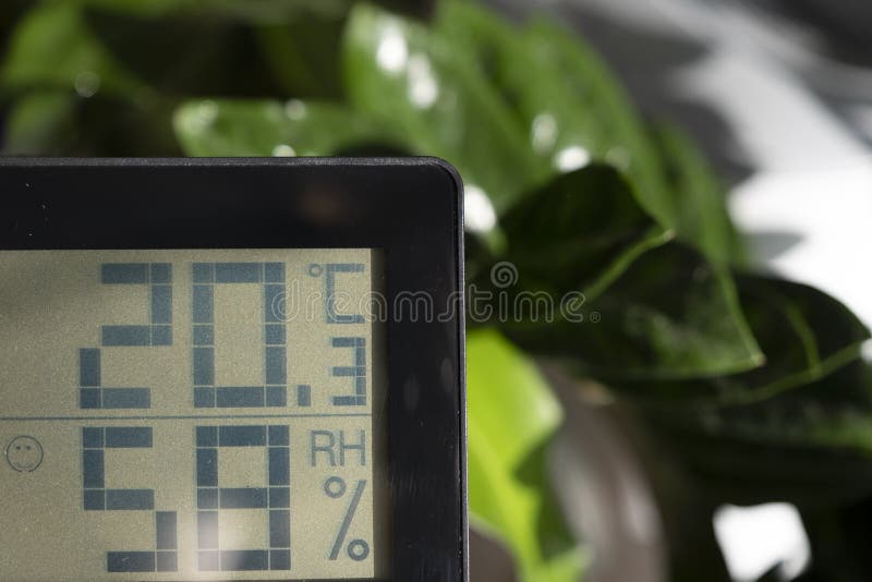 Healthy home. Thermometer and hygrometer. Air humidity measurement. Optimum humidity at home
