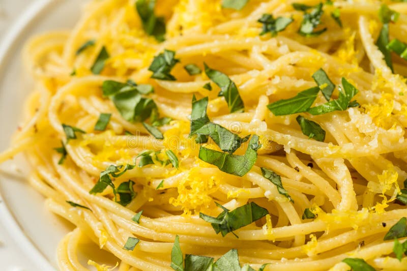 Healthy Homemade Italian Lemon Pasta Stock Photo - Image of butter ...
