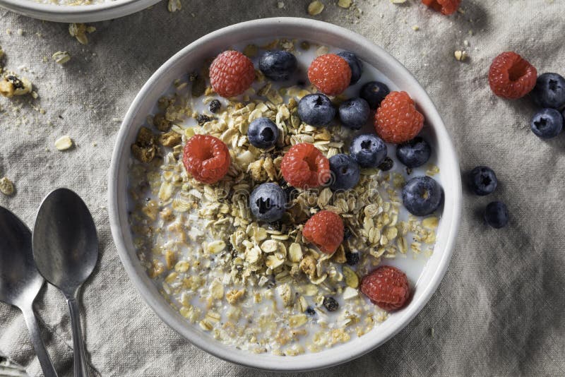 Healthy Homemade Muesli Breakfast Cereal Stock Photo - Image of flakes ...