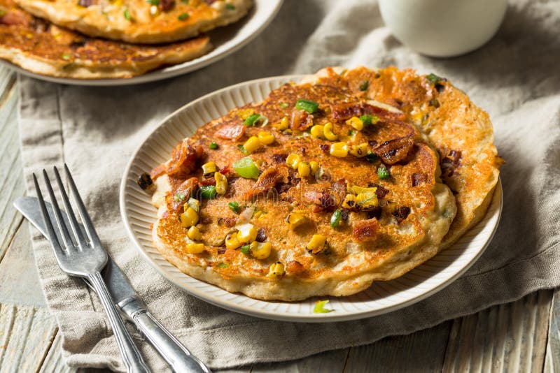 Healthy Homemade Savory Pancakes Stock Photo Image of nutritious