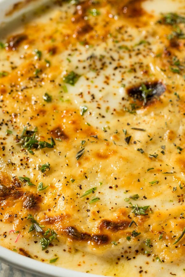 Healthy Homemade Scalloped Potatoes Stock Image - Image of dish