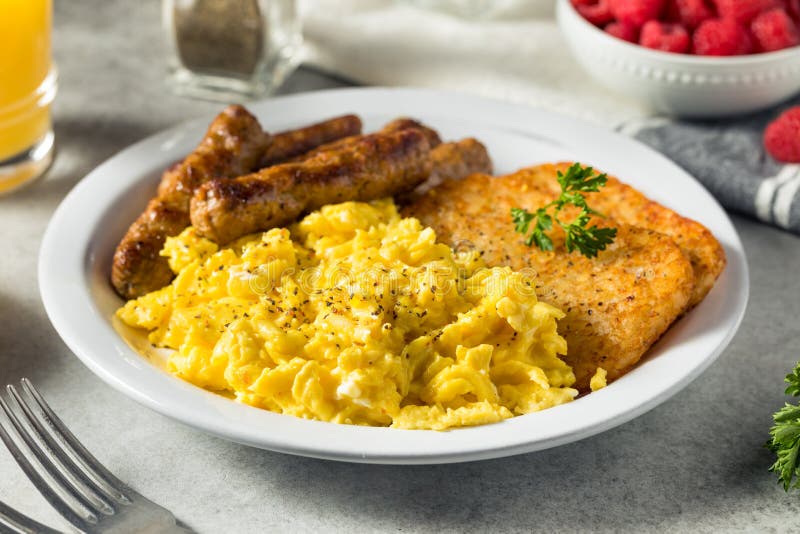 Healthy Homemade Scrambled Egg Breakfast Stock Photo - Image of