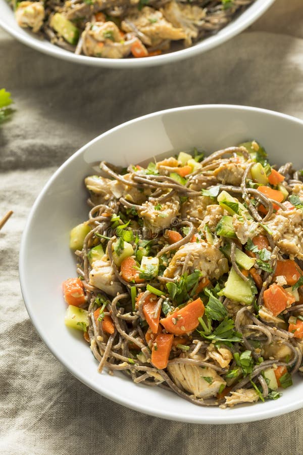 Healthy Homemade Soba Noodle Bowl Stock Photo - Image of buckwheat