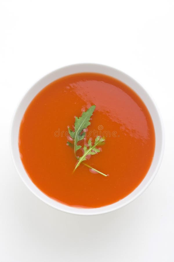 Healthy homemade tomato soup and vegetables