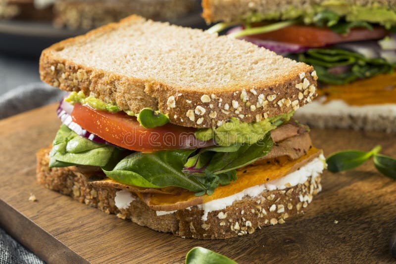 Healthy Homemade Vegetarian Veggie Sandwich Stock Photo - Image of