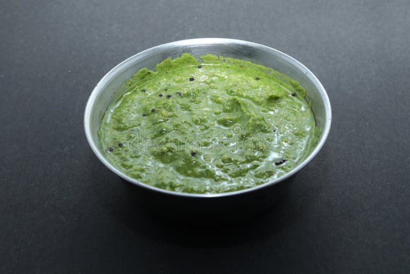 Healthy Indian Green Chutney or Sauce Made Using Coriander, Mint and