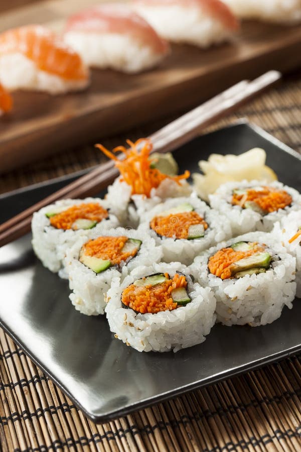 Healthy Japanese Vegetable Maki Sushi Roll Stock Image - Image of roll ...