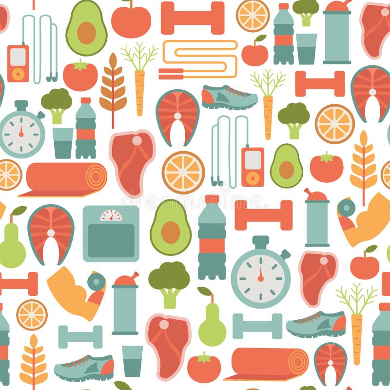 Healthy life pattern stock illustration