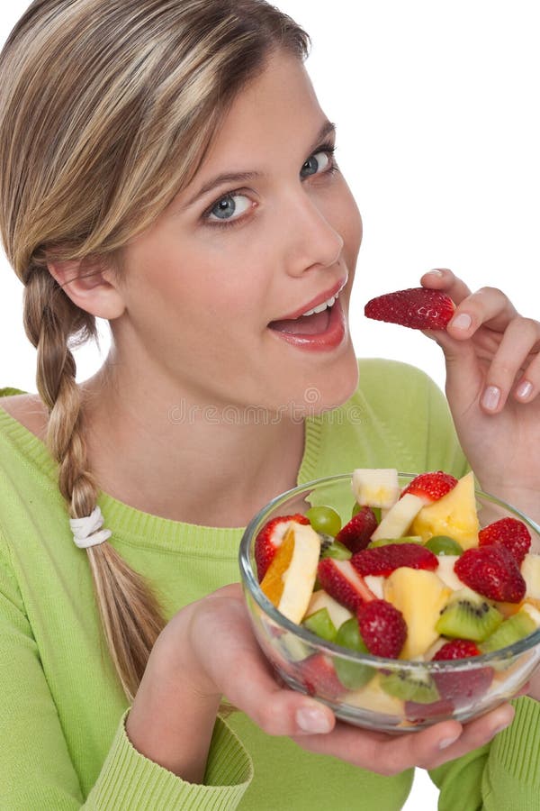 Healthy lifestyle series - Woman eating fruits