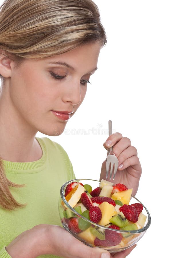 Healthy lifestyle series - Woman with fruit salad