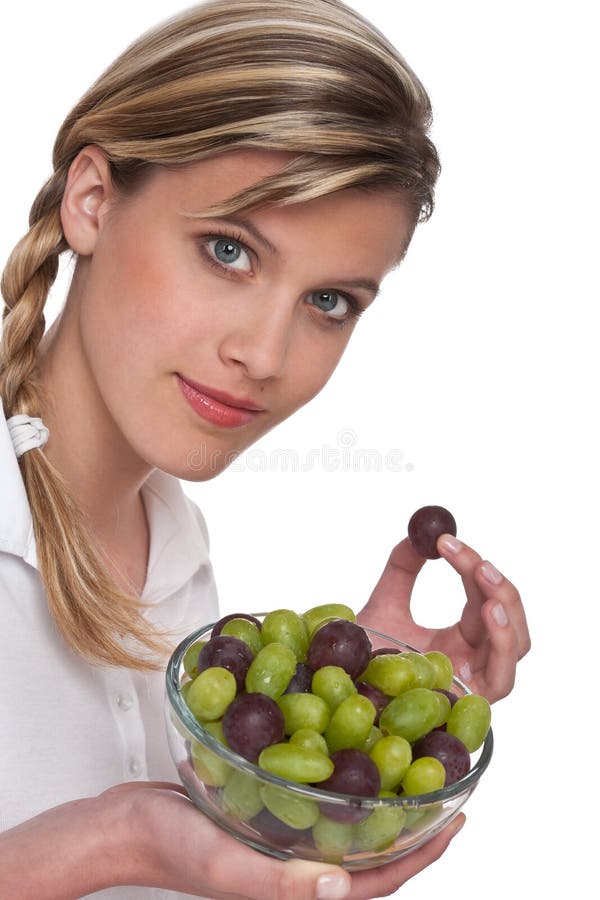 Healthy lifestyle series - Woman with grapes